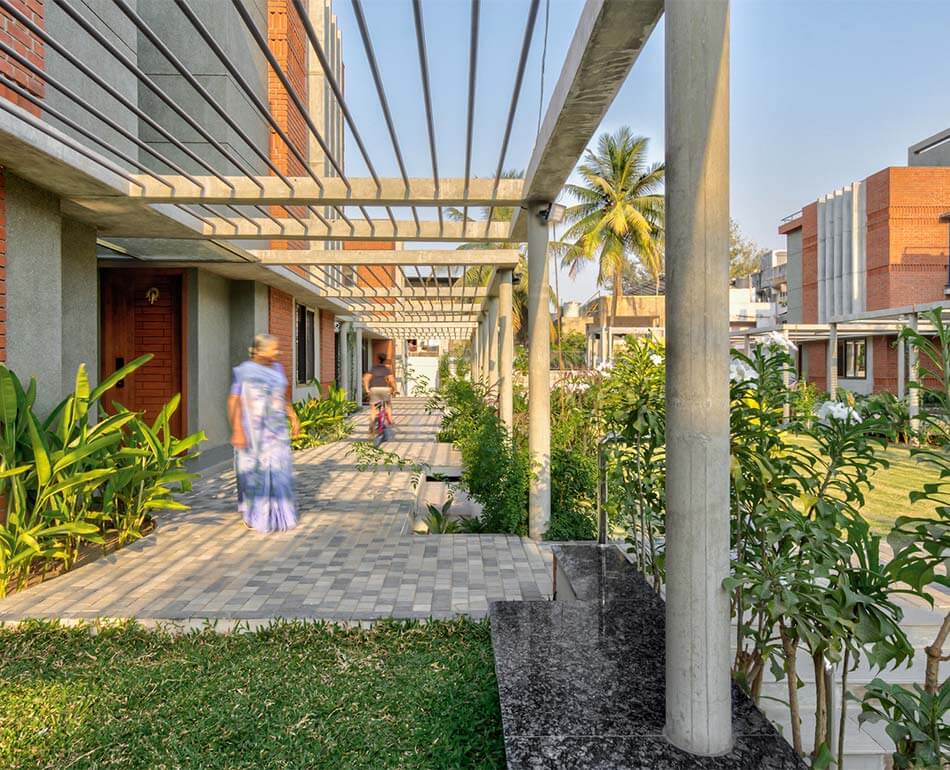 CHITRAKUT Residences / AANGAN Architects - Exterior Photography, Windows, Brick, Facade