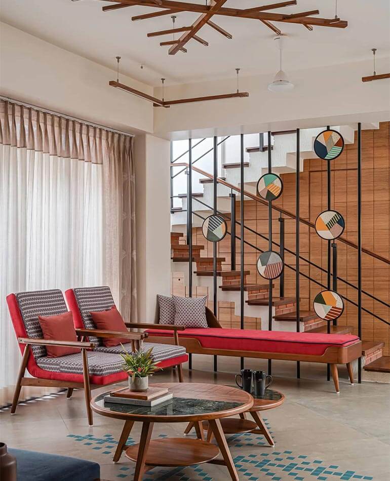 All the furniture in this home is customdesigned by the MAP  Surat team.
